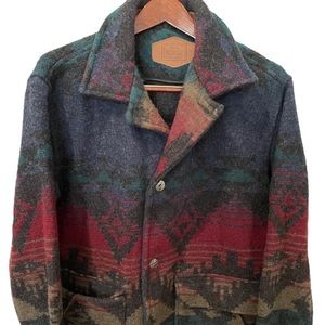 Vintage Woolrich Coat Womens Large Aztec Southwestern Made in USA Yellowstone